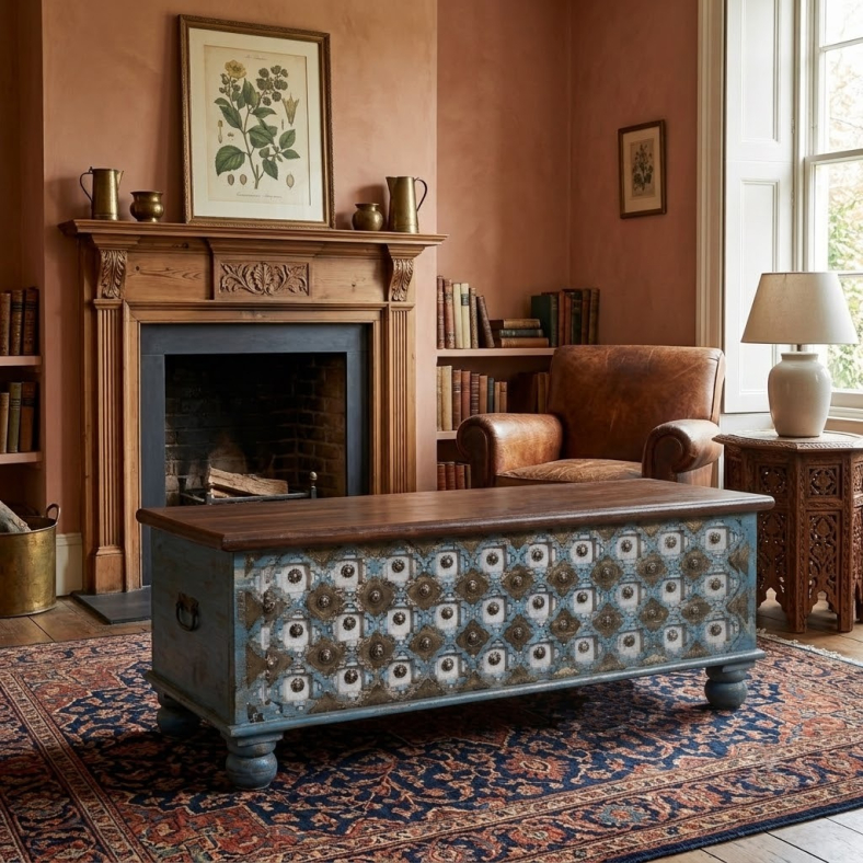 Amzi Wooden Brass Trunk Box