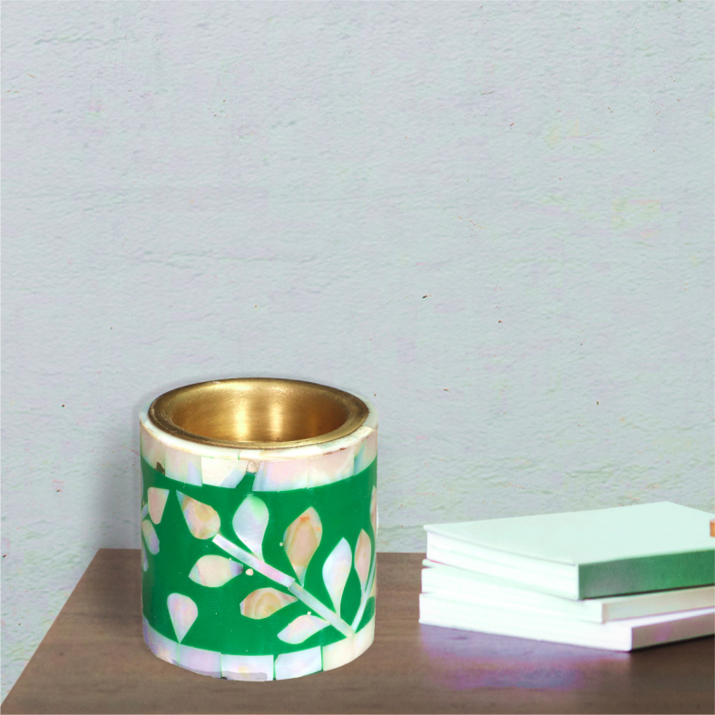 Aziz Bone Inlay Pencil Stand 