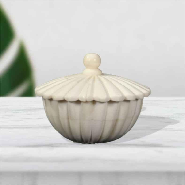 Behcet Round Bone Inlay Box, Set Of 3