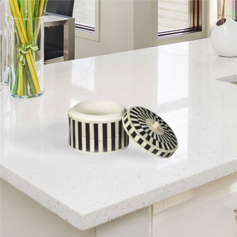 Asya Round Bone Inlay Box