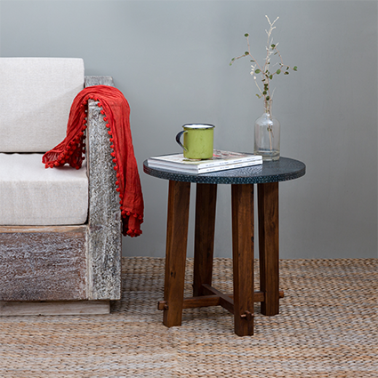 Hammered Metal End Table