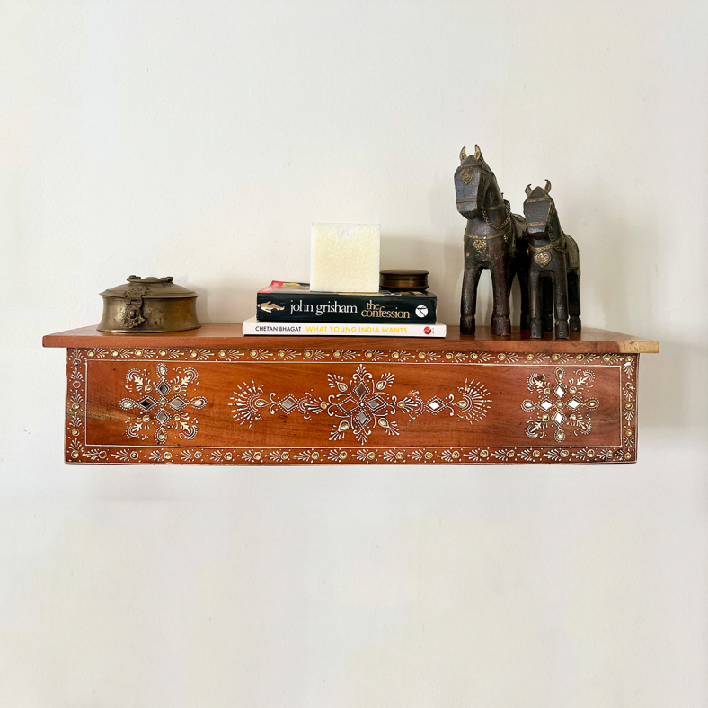 Rishya Decorative Wooden Wall Shelf 