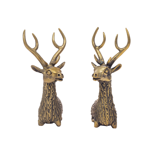 Dhokra Reindeer Front Set Of Two