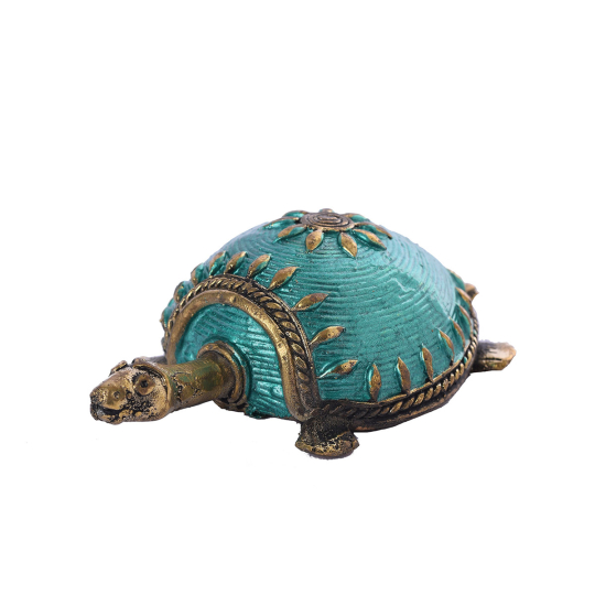 Dhokra Turquoise Blue Turtle