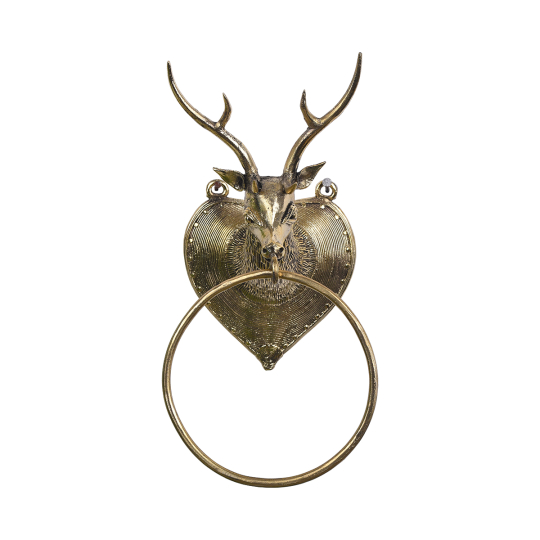 Dhokra Deer Towel Ring Holder