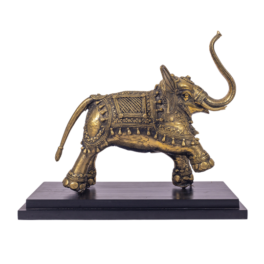 Dhokra Elephant Standing On Stand