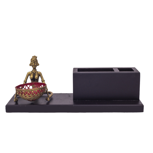 Dhokra Madin Basket Pen Stand