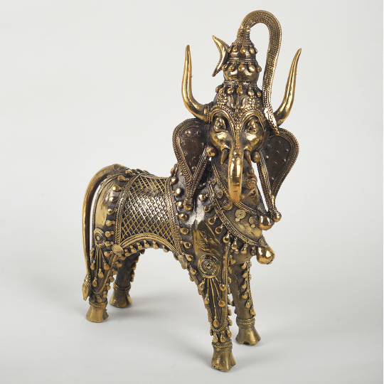 Dhokra Standing Ganesh Nandi