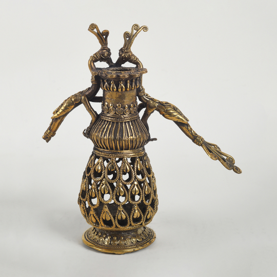 Dhokra Peacock Tea Light Holder 