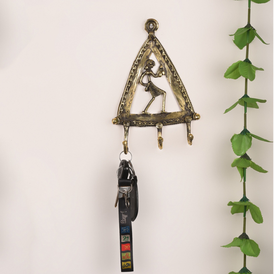 Room setting displaying the Dhokra Wall Hook-SHop online at Artisans Rose