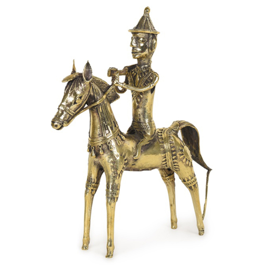 Dhokra Man On Horse 