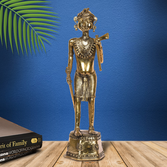 Room setting displaying the Dhokra Madin-Shop online at Artisans Rose