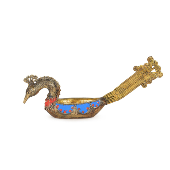 Dhokra Azure Peacock Boat