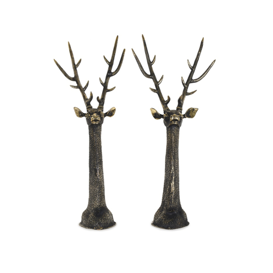 Dhokra Deer Head Set Of Two