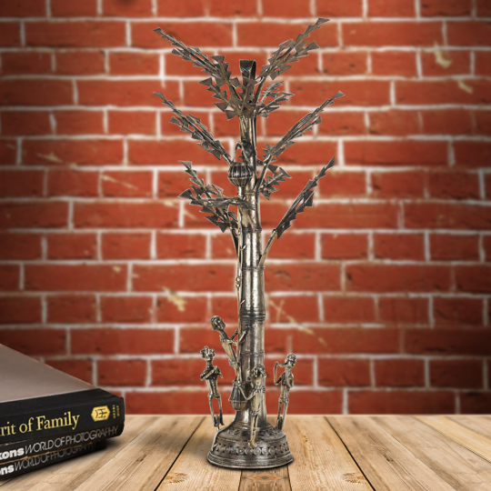 Front view of the Dhokra Selfi Tree-Shop online at Artisans Rose