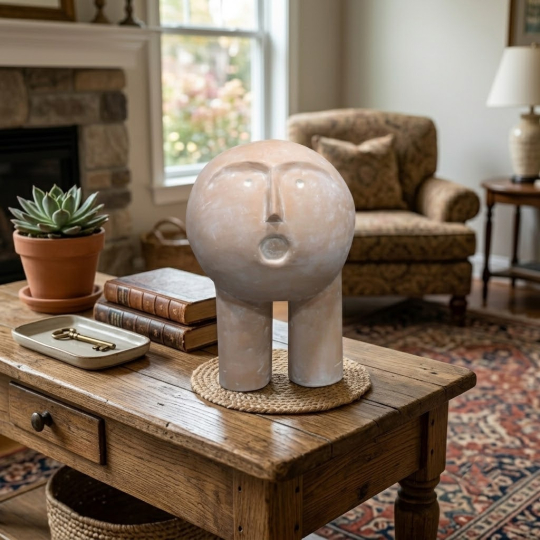 Room setting Selirith Terracotta Figure Head - Artisans rose