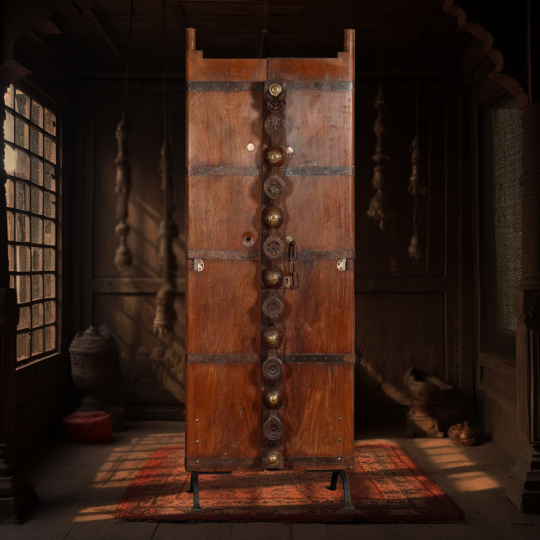 Front view of the Alma Decorative Door On Stand -Artisans Rose