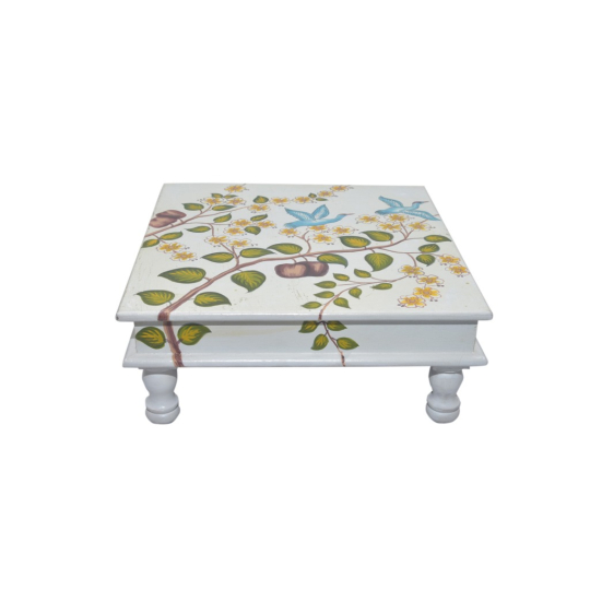 Tanis Handpainted Wooden Bajot Table