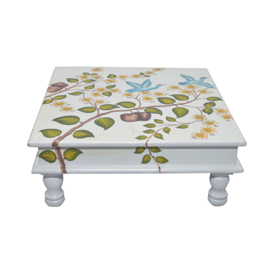 Tanis Handpainted Wooden Bajot Table