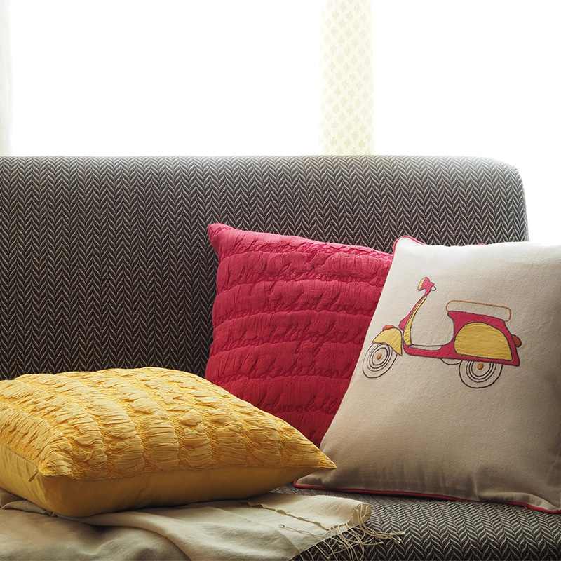 Handcrafted retro cotton cushion cover for sofa with vintage patterns and rich texture
