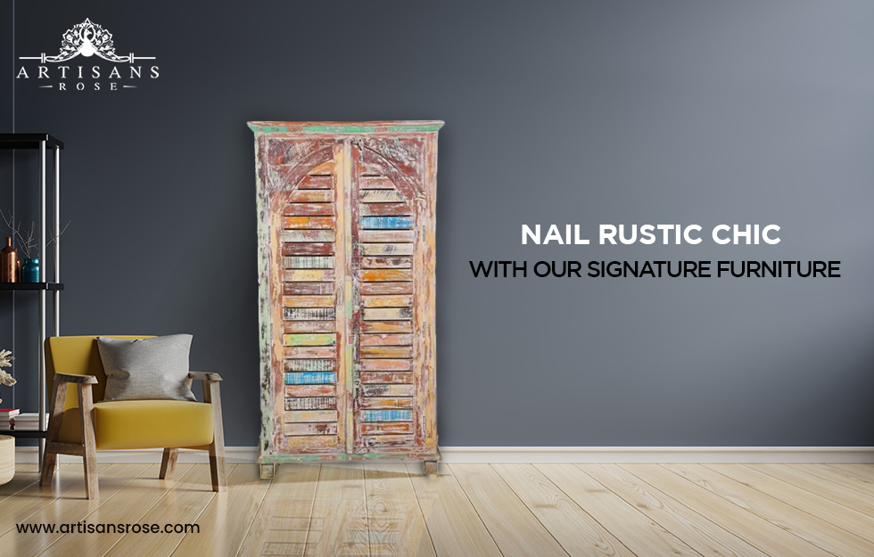 Earthy rustic furniture collection from natural wood for organic living spaces