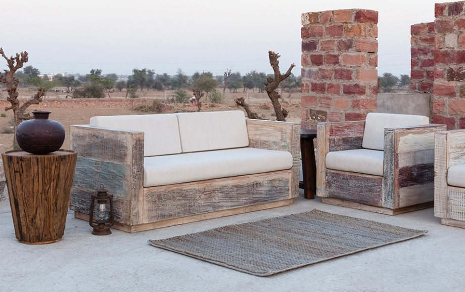 Vintage home décor setting featuring antique furniture pieces
