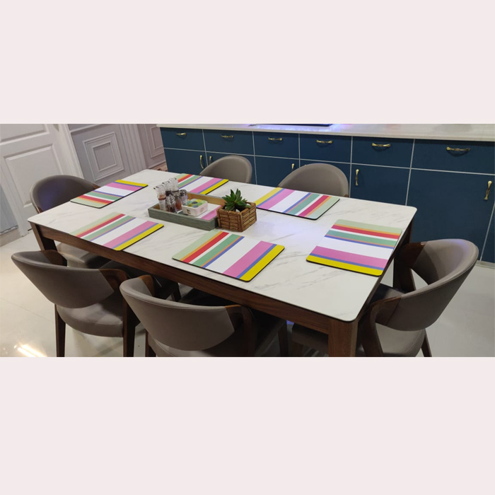  PASTEL STRIPES PRINTED PLACEMATS - SET OF 6