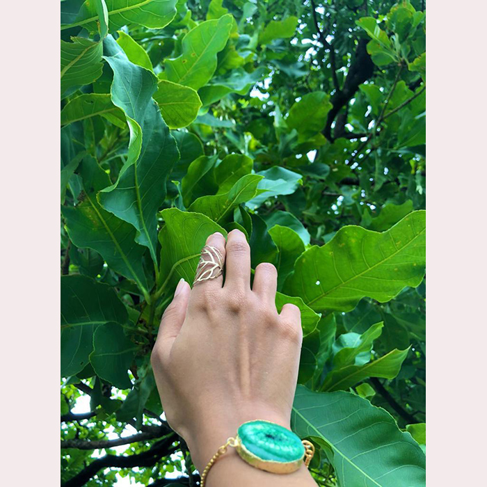 Inara Green Agate Band