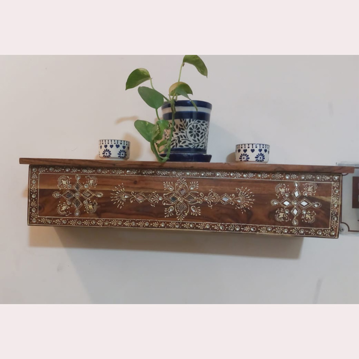 Rishya Decorative Wooden Wall Shelf