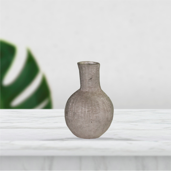 Decorative aluminium vase adding elegance to living room interiors