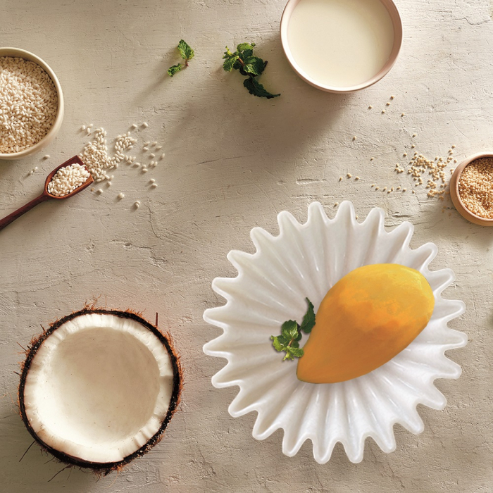Handcrafted marble decorative bowl for tabletop decor