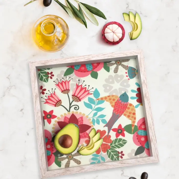 Artistic bird design serving tray for contemporary interiors